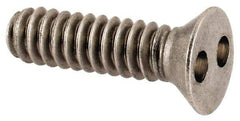 Made in USA - #6-32 UNC, 1/2" OAL Spanner Drive Machine Screw - Flat Head, Grade 18-8 Stainless Steel, Uncoated, Without Washer - Apex Tool & Supply