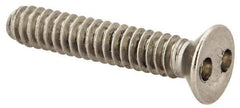 Made in USA - #6-32 UNC, 3/4" OAL Spanner Drive Machine Screw - Flat Head, Grade 18-8 Stainless Steel, Uncoated, Without Washer - Apex Tool & Supply
