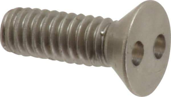 Made in USA - #8-32 UNC, 1/2" OAL Spanner Drive Machine Screw - Flat Head, Grade 18-8 Stainless Steel, Uncoated, Without Washer - Apex Tool & Supply