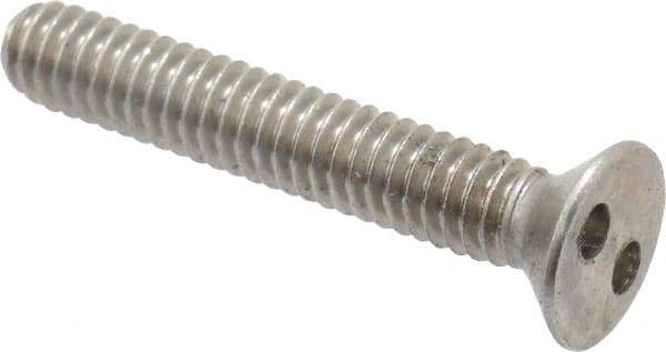 Made in USA - #8-32 UNC, 1" OAL Spanner Drive Machine Screw - Flat Head, Grade 18-8 Stainless Steel, Uncoated, Without Washer - Apex Tool & Supply