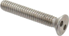 Made in USA - #8-32 UNC, 1" OAL Spanner Drive Machine Screw - Flat Head, Grade 18-8 Stainless Steel, Uncoated, Without Washer - Apex Tool & Supply