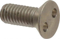 Made in USA - #10-32 UNF, 1/2" OAL Spanner Drive Machine Screw - Flat Head, Grade 18-8 Stainless Steel, Uncoated, Without Washer - Apex Tool & Supply