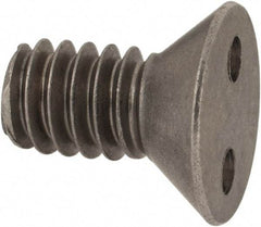 Made in USA - 1/4-20 UNC, 1/2" OAL Spanner Drive Machine Screw - Flat Head, Grade 18-8 Stainless Steel, Uncoated, Without Washer - Apex Tool & Supply