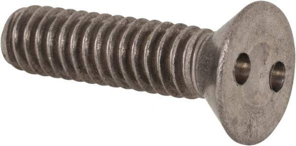 Made in USA - 1/4-20 UNC, 1" OAL Spanner Drive Machine Screw - Flat Head, Grade 18-8 Stainless Steel, Uncoated, Without Washer - Apex Tool & Supply