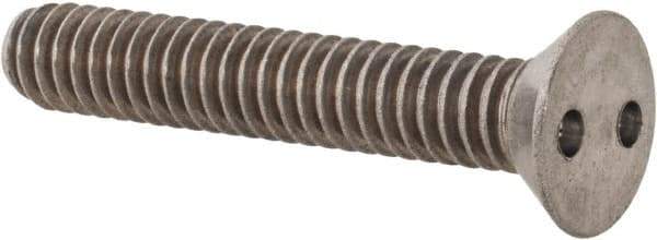 Made in USA - 1/4-20 UNC, 1-1/2" OAL Spanner Drive Machine Screw - Flat Head, Grade 18-8 Stainless Steel, Uncoated, Without Washer - Apex Tool & Supply