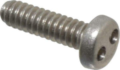 Made in USA - #6-32 UNC, 1/2" OAL Spanner Drive Machine Screw - Pan Head, Grade 18-8 Stainless Steel, Uncoated, Without Washer - Apex Tool & Supply
