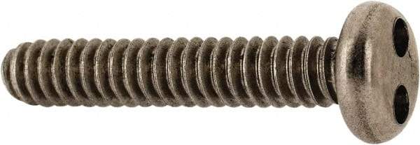 Made in USA - #6-32 UNC, 3/4" OAL Spanner Drive Machine Screw - Pan Head, Grade 18-8 Stainless Steel, Uncoated, Without Washer - Apex Tool & Supply