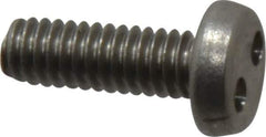Made in USA - #8-32 UNC, 1/2" OAL Spanner Drive Machine Screw - Pan Head, Grade 18-8 Stainless Steel, Uncoated, Without Washer - Apex Tool & Supply