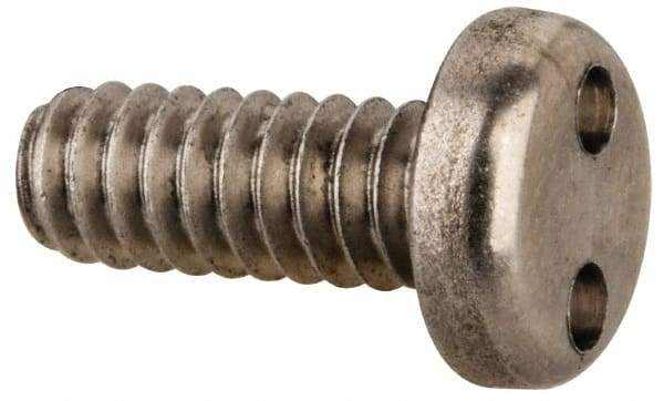 Made in USA - #10-24 UNC, 1/2" OAL Spanner Drive Machine Screw - Pan Head, Grade 18-8 Stainless Steel, Uncoated, Without Washer - Apex Tool & Supply