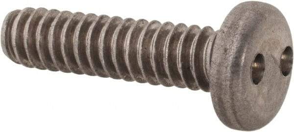 Made in USA - #10-24 UNC, 3/4" OAL Spanner Drive Machine Screw - Pan Head, Grade 18-8 Stainless Steel, Uncoated, Without Washer - Apex Tool & Supply