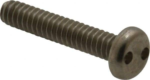 Made in USA - #10-24 UNC, 1" OAL Spanner Drive Machine Screw - Pan Head, Grade 18-8 Stainless Steel, Uncoated, Without Washer - Apex Tool & Supply