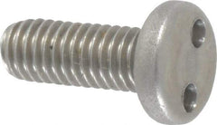 Made in USA - #10-32 UNF, 1/2" OAL Spanner Drive Machine Screw - Pan Head, Grade 18-8 Stainless Steel, Uncoated, Without Washer - Apex Tool & Supply