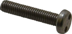 Made in USA - #10-32 UNF, 1" OAL Spanner Drive Machine Screw - Pan Head, Grade 18-8 Stainless Steel, Uncoated, Without Washer - Apex Tool & Supply