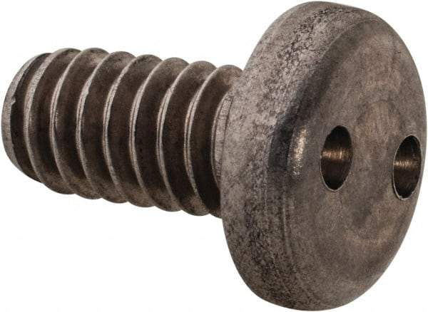 Made in USA - 1/4-20 UNC, 1/2" OAL Spanner Drive Machine Screw - Pan Head, Grade 18-8 Stainless Steel, Uncoated, Without Washer - Apex Tool & Supply