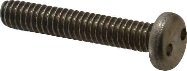 Made in USA - 1/4-20 UNC, 1-1/2" OAL Spanner Drive Machine Screw - Pan Head, Grade 18-8 Stainless Steel, Uncoated, Without Washer - Apex Tool & Supply