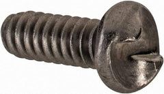 Made in USA - #6-32 UNC, 3/8" Length Under Head One Way Drive Machine Screw - Round Head, Grade 18-8 Stainless Steel, Uncoated, Without Washer - Apex Tool & Supply