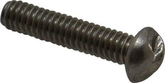 Made in USA - #8-32 UNC, 3/4" Length Under Head One Way Drive Machine Screw - Round Head, Grade 18-8 Stainless Steel, Uncoated, Without Washer - Apex Tool & Supply