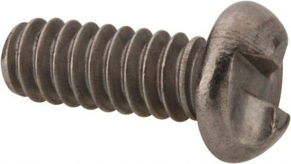 Made in USA - #10-24 UNC, 1/2" Length Under Head One Way Drive Machine Screw - Round Head, Grade 18-8 Stainless Steel, Uncoated, Without Washer - Apex Tool & Supply