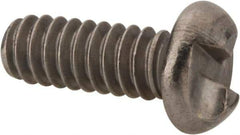 Made in USA - #10-24 UNC, 1/2" Length Under Head One Way Drive Machine Screw - Round Head, Grade 18-8 Stainless Steel, Uncoated, Without Washer - Apex Tool & Supply