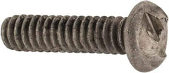 Made in USA - #10-24 UNC, 3/4" Length Under Head One Way Drive Machine Screw - Round Head, Grade 18-8 Stainless Steel, Uncoated, Without Washer - Apex Tool & Supply
