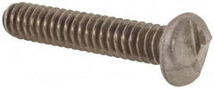 Made in USA - #10-24 UNC, 1" Length Under Head One Way Drive Machine Screw - Round Head, Grade 18-8 Stainless Steel, Uncoated, Without Washer - Apex Tool & Supply