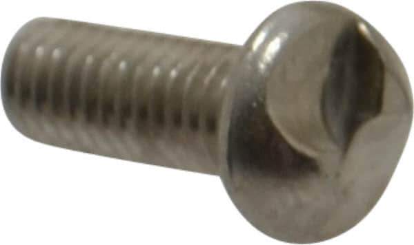 Made in USA - #10-32 UNF, 1/2" Length Under Head One Way Drive Machine Screw - Round Head, Grade 18-8 Stainless Steel, Uncoated, Without Washer - Apex Tool & Supply