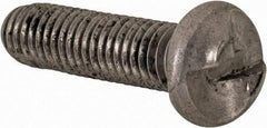 Made in USA - #10-32 UNF, 3/4" Length Under Head One Way Drive Machine Screw - Round Head, Grade 18-8 Stainless Steel, Uncoated, Without Washer - Apex Tool & Supply