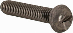 Made in USA - #10-32 UNF, 1" Length Under Head One Way Drive Machine Screw - Round Head, Grade 18-8 Stainless Steel, Uncoated, Without Washer - Apex Tool & Supply