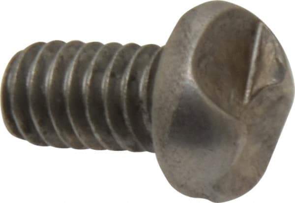 Made in USA - 1/4-20 UNC, 1/2" Length Under Head One Way Drive Machine Screw - Round Head, Grade 18-8 Stainless Steel, Uncoated, Without Washer - Apex Tool & Supply