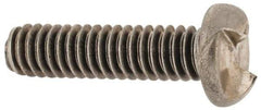 Made in USA - 1/4-20 UNC, 1" Length Under Head One Way Drive Machine Screw - Round Head, Grade 18-8 Stainless Steel, Uncoated, Without Washer - Apex Tool & Supply