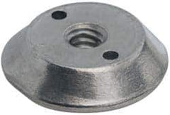 Made in USA - 1/4-20, Alloy Steel, Zinc Plated, Right Hand Spherical Fixture Nut - 1/4" High - Apex Tool & Supply