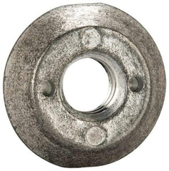 Made in USA - 3/8-16, Alloy Steel, Zinc Plated, Right Hand Spherical Fixture Nut - 1/4" High - Apex Tool & Supply
