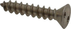 Made in USA - #10 Flat Head Spanner Sheet Metal Screw - Stainless Steel, 1" OAL, Grade 18-8 - Apex Tool & Supply
