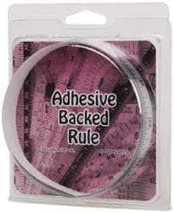 Made in USA - 3 Ft. Long x 1/2 Inch Wide, 1/32 Inch Graduation, Silver, Mylar Adhesive Tape Measure - Reads Right to Left, Horizontal Scale - Apex Tool & Supply