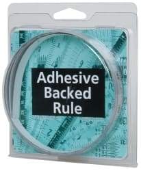 Made in USA - 6 Ft. Long x 1/2 Inch Wide, 1/32 Inch Graduation, Silver, Mylar Adhesive Tape Measure - Reads Left to Right, Horizontal Scale - Apex Tool & Supply