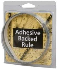 Made in USA - 6 Ft. Long x 1/2 Inch Wide, 1/32 Inch Graduation, Silver, Mylar Adhesive Tape Measure - Reads Right to Left, Horizontal Scale - Apex Tool & Supply