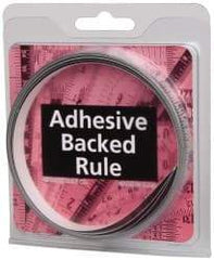 Made in USA - 9 Ft. Long x 1/2 Inch Wide, 1/32 Inch Graduation, Silver, Mylar Adhesive Tape Measure - Reads Right to Left, Horizontal Scale - Apex Tool & Supply
