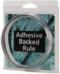 Made in USA - 12 Ft. Long x 1/2 Inch Wide, 1/32 Inch Graduation, Silver, Mylar Adhesive Tape Measure - Reads Left to Right, Horizontal Scale - Apex Tool & Supply