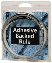 Made in USA - 12 Ft. Long x 1/2 Inch Wide, 1/32 Inch Graduation, Silver, Mylar Adhesive Tape Measure - Reads Right to Left, Horizontal Scale - Apex Tool & Supply