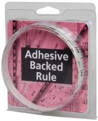 Made in USA - 3 Ft. Long x 1/2 Inch Wide, 1/16 Inch Graduation, Clear, Mylar Adhesive Tape Measure - Reads Left to Right, Horizontal Scale - Apex Tool & Supply