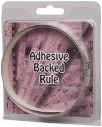 Made in USA - 3 Ft. Long x 1/2 Inch Wide, 1/16 Inch Graduation, Clear, Mylar Adhesive Tape Measure - Reads Right to Left, Horizontal Scale - Apex Tool & Supply