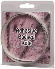 Made in USA - 3 Ft. Long x 1/2 Inch Wide, 1/16 Inch Graduation, Clear, Mylar Adhesive Tape Measure - Reads Right to Left, Horizontal Scale - Apex Tool & Supply