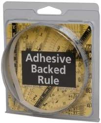 Made in USA - 3 Ft. Long x 1/2 Inch Wide, 1/16 Inch Graduation, Silver, Mylar Adhesive Tape Measure - Reads Left to Right, Horizontal Scale - Apex Tool & Supply