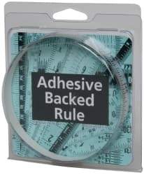 Made in USA - 3 Ft. Long x 1/2 Inch Wide, 1/16 Inch Graduation, Silver, Mylar Adhesive Tape Measure - Reads Right to Left, Horizontal Scale - Apex Tool & Supply