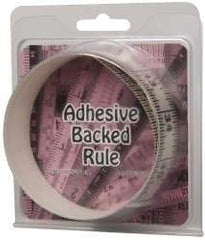 Made in USA - 3 Ft. Long x 1-1/4 Inch Wide, 1/16 Inch Graduation, Clear, Mylar Adhesive Tape Measure - Reads Left to Right, Horizontal Scale - Apex Tool & Supply