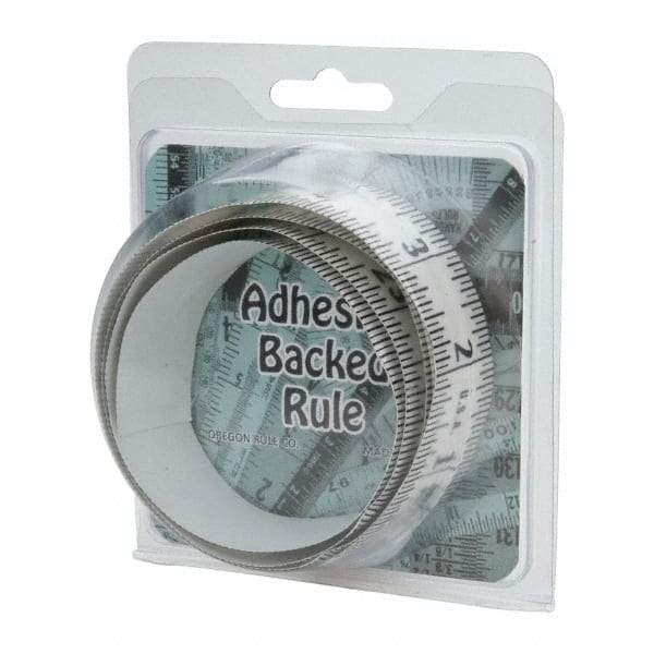 Made in USA - 3 Ft. Long x 1-1/4 Inch Wide, 1/16 Inch Graduation, Clear, Mylar Adhesive Tape Measure - Reads Right to Left, Horizontal Scale - Apex Tool & Supply