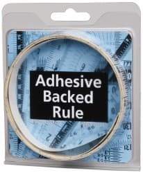 Made in USA - 6 Ft. Long x 1/2 Inch Wide, 1/16 Inch Graduation, Clear, Mylar Adhesive Tape Measure - Reads Left to Right, Horizontal Scale - Apex Tool & Supply