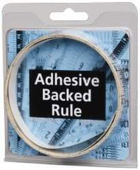 Made in USA - 6 Ft. Long x 1/2 Inch Wide, 1/16 Inch Graduation, Clear, Mylar Adhesive Tape Measure - Reads Left to Right, Horizontal Scale - Apex Tool & Supply