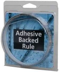 Made in USA - 6 Ft. Long x 1/2 Inch Wide, 1/16 Inch Graduation, Silver, Mylar Adhesive Tape Measure - Reads Left to Right, Horizontal Scale - Apex Tool & Supply