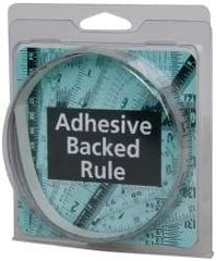 Made in USA - 6 Ft. Long x 1/2 Inch Wide, 1/16 Inch Graduation, Silver, Mylar Adhesive Tape Measure - Reads Right to Left, Horizontal Scale - Apex Tool & Supply